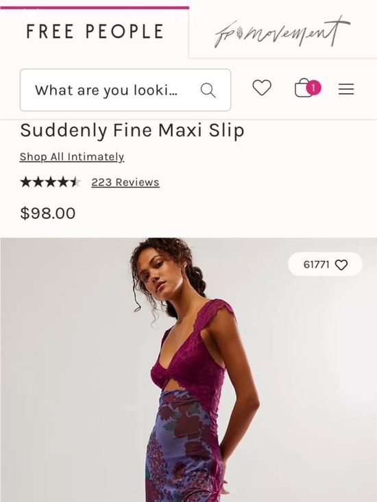 Free People Dresses & Skirts - Free People lace bodice maxi slip in plum and periwinkle floral